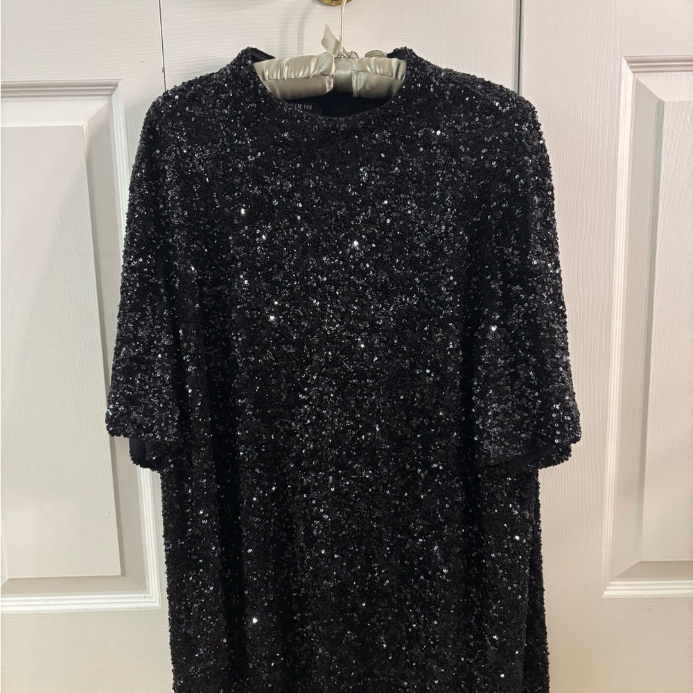 Lafayette 148 New York Black Sequin Blouse
